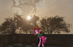 Size: 1529x991 | Tagged: safe, artist:desperius, pinkie pie, earth pony, pony, g4, clothes, crossover, female, game, mare, pathologic, solo