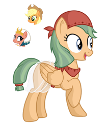 Size: 1280x1495 | Tagged: safe, artist:tenderrain-art, applejack, somnambula, oc, pegasus, pony, g4, egyptian, egyptian headdress, egyptian pony, female, magical lesbian spawn, mare, offspring, parent:applejack, parent:somnambula, simple background, transparent background