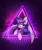 Size: 1500x1800 | Tagged: safe, artist:rejiser, twilight sparkle, alicorn, pony, g4, black background, female, looking at you, mare, neon, retrowave, simple background, smiling, smiling at you, smug, solo, synthwave, triangle, twilight sparkle (alicorn)