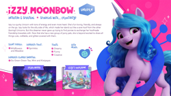 Size: 3520x1980 | Tagged: safe, izzy moonbow, pony, unicorn, g5, my little pony 2022 | core brand asset toolkit, official, behind the scenes, female, mare, solo, text