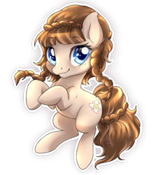 Size: 836x956 | Tagged: safe, artist:tokokami, oc, oc only, oc:connie bloom, earth pony, pony, earth pony oc, euro bronycon, eyebrows, eyebrows visible through hair, looking at you, mascot, simple background, smiling, smiling at you, solo, transparent background