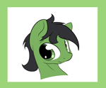 Size: 1208x1000 | Tagged: safe, artist:ricy, oc, oc:anon stallion, earth pony, pony, bust, colored, earth pony oc, flat colors, looking at you, portrait, simple background, smiling, solo, sternocleidomastoid
