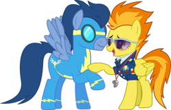 Size: 980x626 | Tagged: safe, artist:90sigma, artist:dusk2k, edit, vector edit, spitfire, wave chill, pegasus, pony, wonderbolts academy, .svg available, background pony, blank flank, clothes, drill sergeant, female, goggles, male, mare, raised hoof, shipping, show accurate, simple background, smiling, spitfire's whistle, stallion, straight, sunglasses, transparent background, uniform, vector, wavefire, whistle, whistle necklace, wonderbolts, wonderbolts dress uniform, wonderbolts uniform