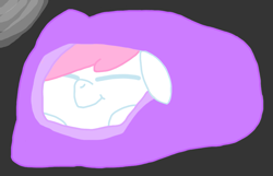 Size: 937x603 | Tagged: safe, nurse redheart, earth pony, pony, g4, blanket, burrito, food, lying down, ponyloaf, prone, simple background, sleeping, sleepy, smiling