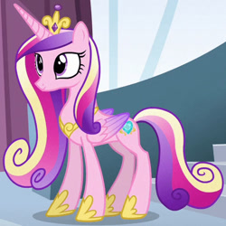 Size: 508x508 | Tagged: safe, princess cadance, alicorn, pony, g4, season 6, the crystalling, colored wings, crown, female, gradient wings, hoof shoes, jewelry, mare, peytral, princess shoes, regalia, solo, wings