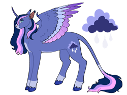 Size: 1280x960 | Tagged: safe, artist:s0ftserve, oc, oc only, oc:stormdrop, alicorn, bat pony, bat pony alicorn, pony, bat wings, colored wings, female, horn, magical lesbian spawn, mare, multicolored wings, offspring, parent:fluttershy, parent:twilight sparkle, parents:twishy, simple background, solo, transparent background, wings