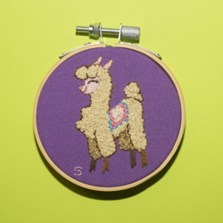 Size: 3060x3060 | Tagged: safe, artist:selenophile, paprika (tfh), alpaca, them's fightin' herds, community related, embroidery, high res, irl, photo, pride, pride flag, transgender pride flag