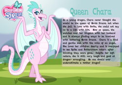 Size: 3014x2102 | Tagged: safe, artist:aleximusprime, oc, oc:queen chara, dragon, flurry heart's story, bio, child bearing hips, dragon oc, dragoness, female, high res, mother, non-pony oc, open mouth, spike's family, spike's mother, story included, wide hips