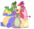 Size: 4129x3435 | Tagged: safe, artist:aleximusprime, spike, oc, oc:barb the dragon, oc:buttercream the dragon, oc:scorch the dragon, oc:singe the dragon, dragon, flurry heart's story, g4, adult, adult spike, arm behind back, chubby, curvy, cute, dragon oc, dragoness, family photo, fangs, fat, fat spike, female, hand on face, hand on head, hand on shoulder, happy, male, non-pony oc, northern drake, older, older spike, one eye closed, open mouth, open smile, simple background, sitting, smiling, spike's brother, spike's family, spike's sister, spread wings, standing, transparent background, wings, wink