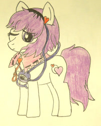 Size: 900x1120 | Tagged: safe, artist:rachieeeeee, pony, female, komeiji satori, mare, ponified, simple background, solo, touhou, traditional art, white background