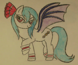 Size: 900x752 | Tagged: safe, artist:rachieeeeee, pony, female, mare, ponified, remilia scarlet, simple background, solo, touhou, traditional art, white background