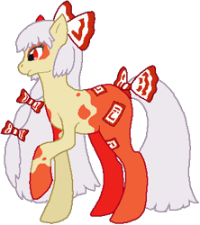 Size: 331x373 | Tagged: safe, artist:thecompleteanimorph, pony, female, fujiwara no mokou, mare, ponified, simple background, solo, touhou, transparent background