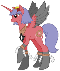 Size: 323x387 | Tagged: safe, artist:thecompleteanimorph, alicorn, pony, female, mare, ponified, simple background, solo, touhou, transparent background, yasaka kanako