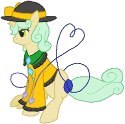 Size: 317x316 | Tagged: safe, artist:thecompleteanimorph, pony, female, hat, komeiji koishi, mare, ponified, simple background, solo, touhou, transparent background