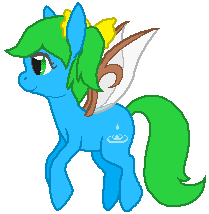 Size: 209x214 | Tagged: safe, artist:thecompleteanimorph, fairy, fairy pony, original species, pony, daiyousei, female, mare, ponified, simple background, solo, touhou, transparent background