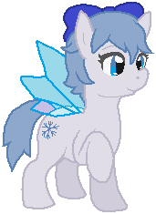 Size: 171x235 | Tagged: safe, artist:thecompleteanimorph, fairy, fairy pony, original species, pony, bow, cirno, female, mare, ponified, simple background, solo, touhou, transparent background