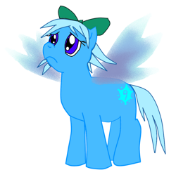 Size: 900x872 | Tagged: safe, artist:jnfproductions, fairy, fairy pony, original species, pony, cirno, female, mare, ponified, simple background, solo, touhou, transparent background