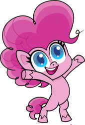 Size: 468x685 | Tagged: safe, edit, edited screencap, editor:pascalmulokozi2, screencap, pinkie pie, earth pony, pony, g4.5, my little pony: pony life, one click wonder, background removed, belly, bipedal, female, mare, missing cutie mark, not a vector, open mouth, round belly, simple background, solo, transparent background