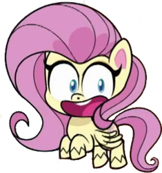 Size: 311x331 | Tagged: safe, edit, edited screencap, editor:pascalmulokozi2, screencap, fluttershy, pegasus, pony, g4.5, my little pony: pony life, one click wonder, background removed, female, flying, looking at you, mare, not a vector, open mouth, simple background, solo, transparent background
