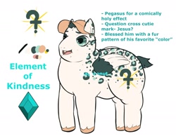 Size: 1885x1463 | Tagged: safe, artist:magoconut, pegasus, pony, alternate elements of harmony, alternate universe, chonk, chubby, crossover, element of kindness, fat, gravity falls, hat, leopard print, male, ponified, simple background, solo, soos, stallion, white background