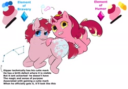 Size: 2048x1431 | Tagged: safe, artist:magoconut, pony, unicorn, alternate elements of harmony, alternate universe, birth mark, colt, crossover, dipper pines, element of bravery, element of humor, female, filly, foal, gravity falls, mabel pines, male, siblings, simple background, twins, white background
