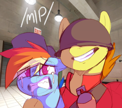 Size: 1120x1000 | Tagged: safe, artist:welost, rainbow dash, spitfire, g4, /mlp/ tf2 general, 2fort, crying, rainbow scout, scout (tf2), soldier, soldier (tf2), team fortress 2