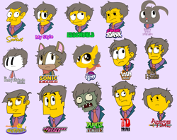 Size: 3699x2923 | Tagged: safe, artist:haileykitty69, human, kangaroo, mobian, pony, undead, zombie, g4, adventure time, crossover, eddsworld, friday night funkin', happy tree friends, henry stickmin, high res, male, plants vs zombies, ponified, seymour skinner, sonic the hedgehog (series), species swap, the fairly oddparents, the loud house, the owl house, the powerpuff girls, the simpsons, total drama