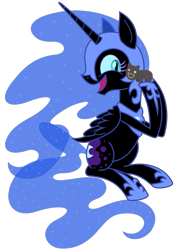 Size: 1085x1541 | Tagged: safe, artist:cuttycommando, nightmare moon, alicorn, pony, g4, cute, friendship is still magic, moonabetes, simple background, skippy, skippy the moonrock, smiling, so many friends, solo, transparent background, vector