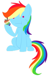 Size: 580x898 | Tagged: safe, artist:cuttycommando, rainbow dash, pegasus, pony, g4, apple, eating, food, herbivore, simple background, solo, transparent background, zap apple