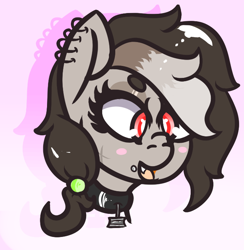 Size: 654x671 | Tagged: safe, artist:lazerblues, oc, oc:kitkat, earth pony, pony, collar, ear piercing, piercing