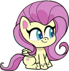 Size: 271x280 | Tagged: safe, edit, edited screencap, editor:pascalmulokozi2, screencap, fluttershy, pegasus, pony, g4.5, my little pony: pony life, one click wonder, background removed, female, mare, not a vector, simple background, sitting, solo, transparent background