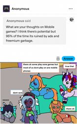 Size: 1170x1879 | Tagged: safe, artist:ask-luciavampire, oc, earth pony, pony, undead, unicorn, vampire, ask, games, tumblr, warewolf