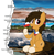 Size: 1210x1242 | Tagged: safe, artist:an-tonio, edit, oc, oc:chilenia, earth pony, pony, bandana, chile, coat markings, female, flag, happy, holding, looking at you, map, mare, nation ponies, open mouth, ponified, sitting, smiling, socks (coat markings), solo
