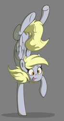 Size: 800x1500 | Tagged: safe, artist:la hum, derpy hooves, pegasus, pony, g4, :p, female, handstand, mare, solo, standing, standing on one leg, tongue out, upside down