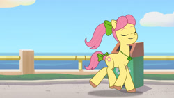 Size: 3072x1727 | Tagged: safe, screencap, posey bloom, earth pony, pony, g5, my little pony: tell your tale, secret ad-mare-er, spoiler:g5, spoiler:my little pony: tell your tale, spoiler:tyts01e44, eyes closed, female, haters gonna hate, mare, meme, smiling, solo