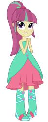 Size: 577x1454 | Tagged: safe, artist:ajosterio, sour sweet, human, equestria girls, g4, bare shoulders, boots, clothes swap, fall formal outfits, high heel boots, shoes, simple background, sleeveless, solo, strapless, transparent background