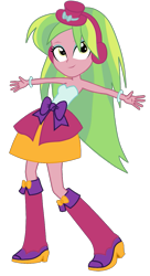 Size: 625x1153 | Tagged: safe, artist:ajosterio, lemon zest, human, equestria girls, g4, bare shoulders, boots, clothes swap, fall formal outfits, high heel boots, shoes, simple background, sleeveless, solo, strapless, transparent background