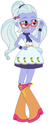 Size: 592x1503 | Tagged: safe, artist:ajosterio, sugarcoat, human, equestria girls, g4, bare shoulders, boots, clothes swap, fall formal outfits, high heel boots, shoes, simple background, sleeveless, solo, strapless, transparent background