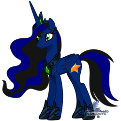 Size: 1280x1280 | Tagged: safe, artist:nightlightartz, artist:starshade, oc, oc only, oc:princess nova, alicorn, pony, alicorn oc, base used, concave belly, crown, ethereal mane, female, green eyes, hoof shoes, horn, jewelry, long horn, mare, peytral, regalia, simple background, slender, smiling, solo, standing, tall, thin, tiara, transparent background, wings