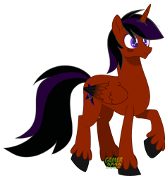 Size: 1970x2106 | Tagged: safe, artist:hancar, artist:rddh115, oc, oc only, oc:midnight shadow, alicorn, pony, alicorn oc, base used, blush sticker, blushing, colored hooves, colored wings, concave belly, folded wings, fusion, fusion:oc:solarstorm shadow, fusion:oc:surge navyheart, gradient wings, horn, male, male alicorn, male alicorn oc, multicolored wings, purp, purple eyes, raised hoof, simple background, solo, sparkly eyes, stallion, transparent background, unshorn fetlocks, wingding eyes, wings