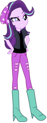 Size: 555x1441 | Tagged: safe, artist:ajosterio, starlight glimmer, human, equestria girls, g4, beanie hat, boots, clothes, cute, eyebrows, female, geode, glimmerbetes, hand on hip, jacket, jewelry, necklace, pants, pockets, raised eyebrow, shoes, short sleeves, simple background, solo, squint, transparent background, vestimet
