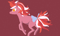 Size: 1200x725 | Tagged: dead source, safe, artist:sogreatandpowerful, galaxy (g1), pony, twinkle eyed pony, unicorn, g1, 2013, bow, cover art, downloadable, female, link in description, mare, red background, sgap, simple background, sogreatandpowerful, solo, tail, tail bow