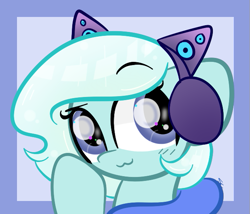 Size: 633x543 | Tagged: safe, artist:sugarcloud12, oc, earth pony, pony, :3, bust, female, headset, mare, portrait, solo