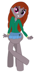 Size: 2500x5000 | Tagged: safe, artist:funny jo, oc, oc only, oc:funny jo, centaur, human, taur, equestria girls, g4, centaur oc, clothes, crossed hooves, cutie mark on clothes, dress, eyes open, heterochromia, jacket, jewelry, long hair, looking at you, open mouth, raised hoof, simple background, smiling, solo, transparent background, wings