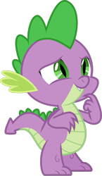 Size: 610x1049 | Tagged: safe, artist:sollace, derpibooru exclusive, spike, dragon, father knows beast, g4, .svg available, cute, male, pondering, simple background, solo, spikabetes, svg, transparent background, vector, winged spike, wings