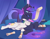 Size: 3600x2800 | Tagged: safe, artist:chapaevv, princess celestia, princess luna, bed, bedroom, crown, duo, ethereal mane, eyes closed, galaxy mane, hug, jewelry, male, males only, patreon, patreon reward, petting, reading, regalia, rule 63, scroll, sleeping, snuggling