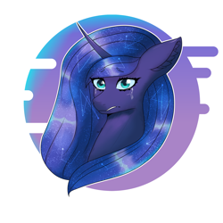 Size: 2480x2480 | Tagged: safe, artist:darmetyt, princess luna, alicorn, pony, g4, bust, high res, portrait