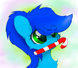 Size: 3040x2680 | Tagged: safe, artist:fededash, oc, oc only, oc:sunrise heaven, earth pony, pony, candy, candy cane, fluffy, food, high res, mouth hold, solo