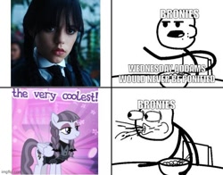 Size: 620x485 | Tagged: safe, edit, inky rose, pegasus, pony, brony, cereal, food, meme, photo, ponified, wednesday, wednesday (series), wednesday addams