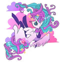 Size: 850x850 | Tagged: safe, artist:batthsalts, princess flurry heart, alicorn, pony, female, heart, simple background, smiling, smirk, white background